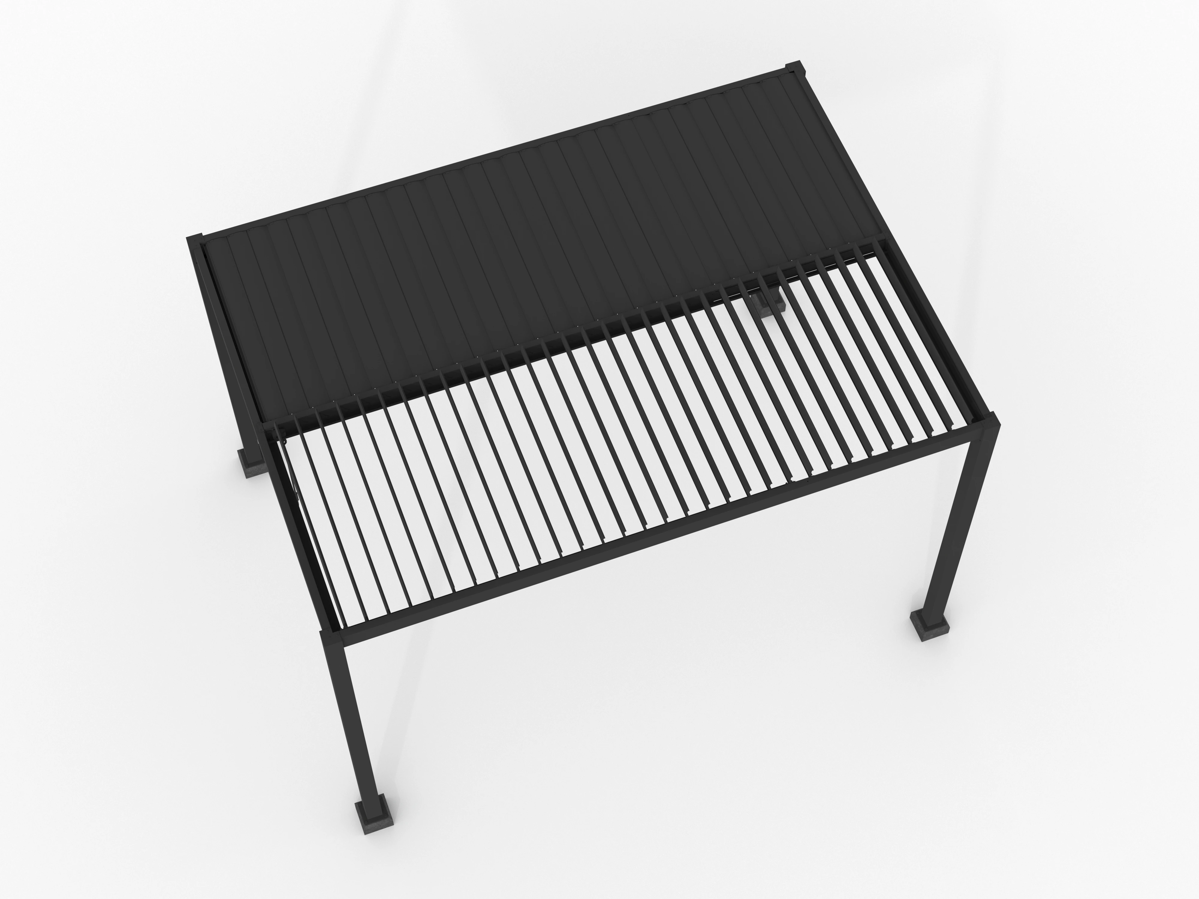 Aluminium Pergola Met Lamellen Zwart 400 x 300 cm - Afbeelding 4